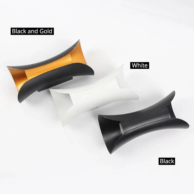 Elegant Outdoor LED Wall Lanterns in Black and Gold Finish