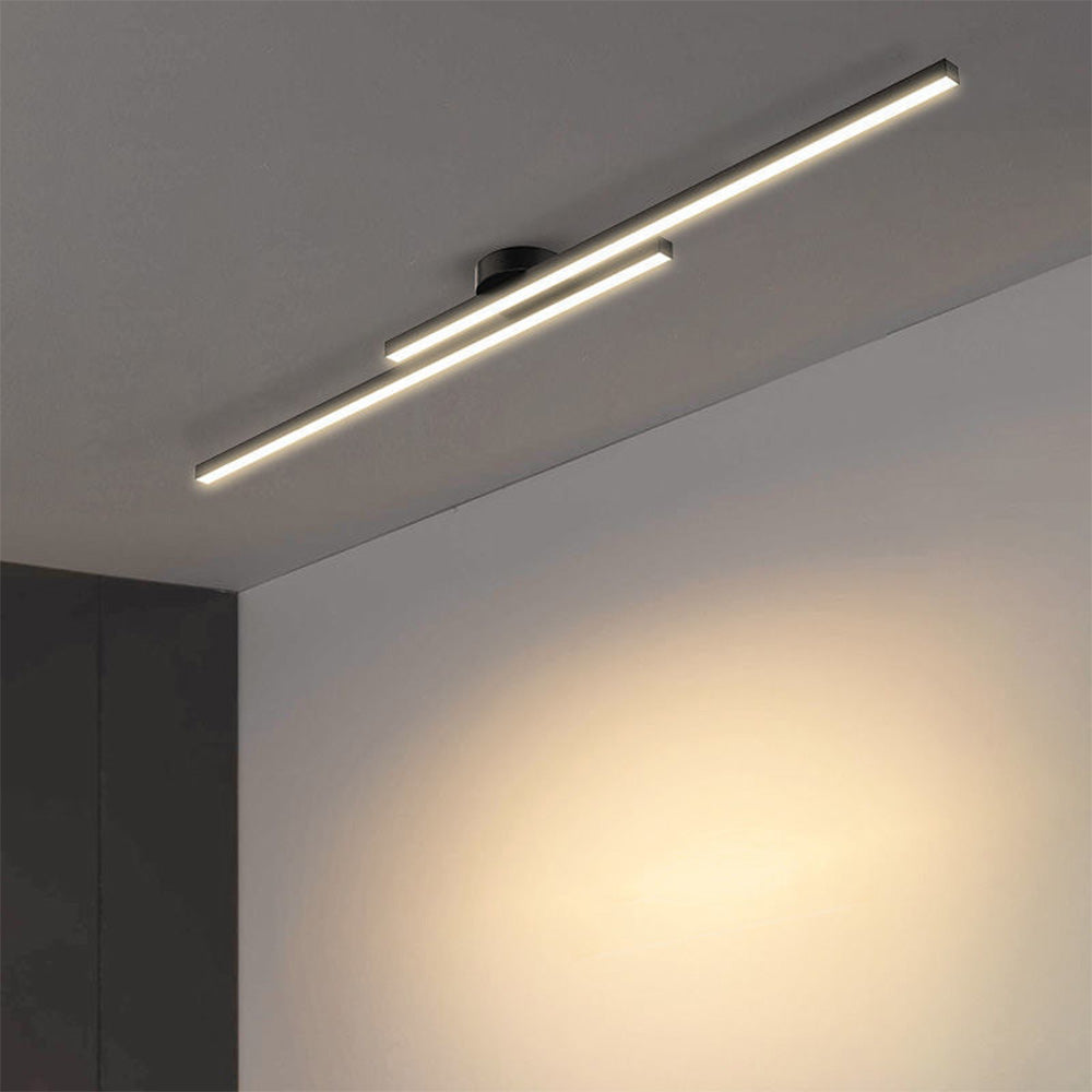 Sleek Aluminium Long Strip Semi Flush Mount LED Ceiling Light for Home Spaces