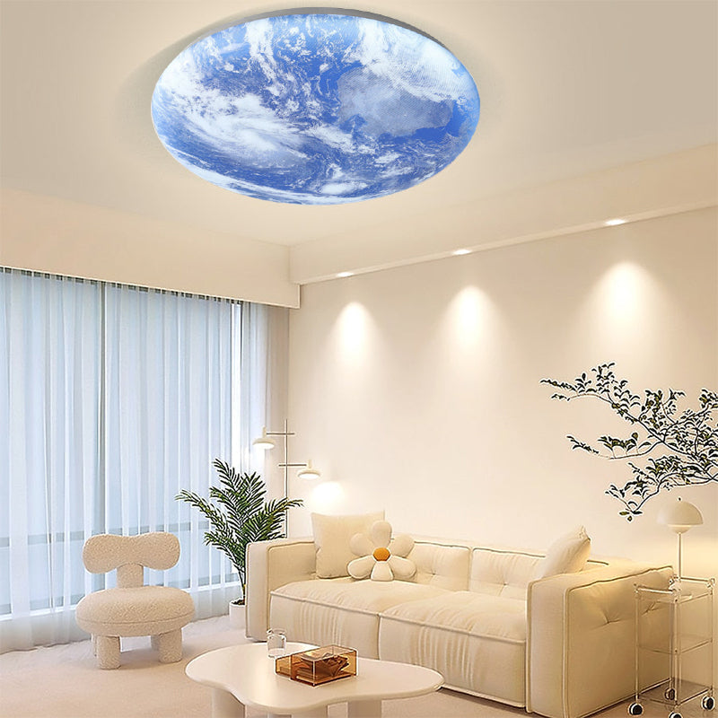 Simple Moon Inspired Round LED Ceiling Light