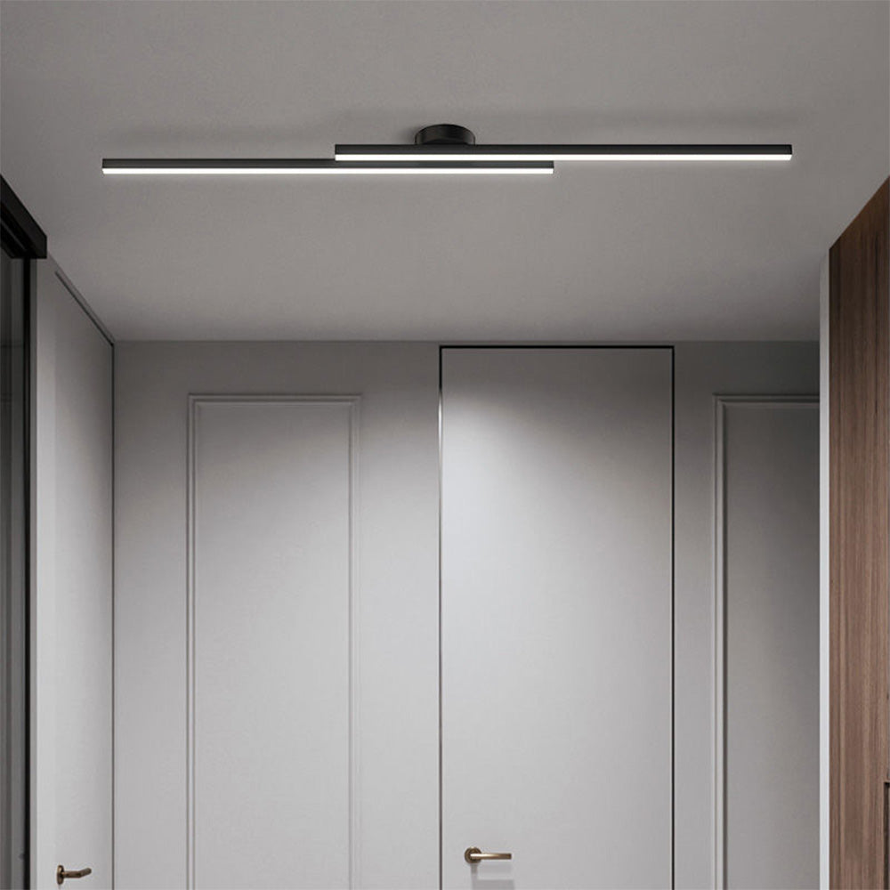 Sleek Aluminium Long Strip Semi Flush Mount LED Ceiling Light for Home Spaces