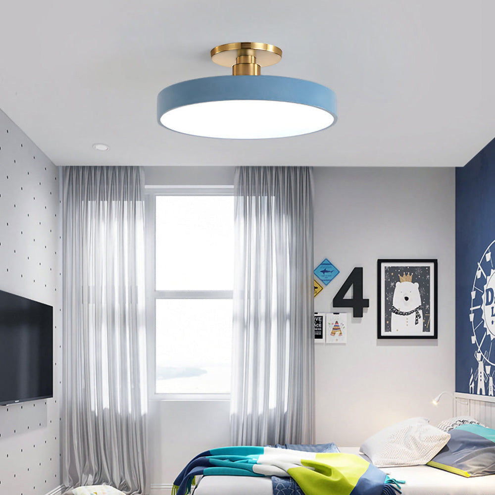 Minimalist Semi-Flush Mount Ring LED Ceiling Fixture