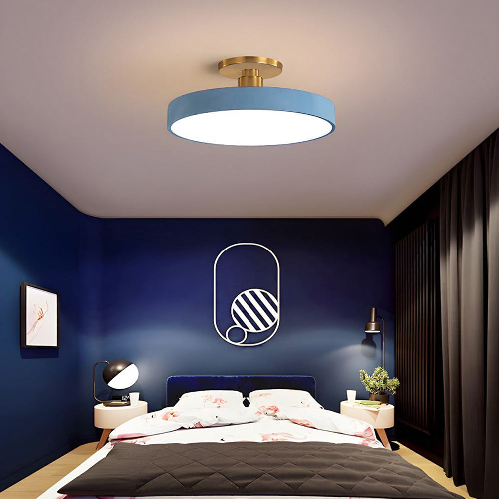 Minimalist Semi-Flush Mount Ring LED Ceiling Fixture