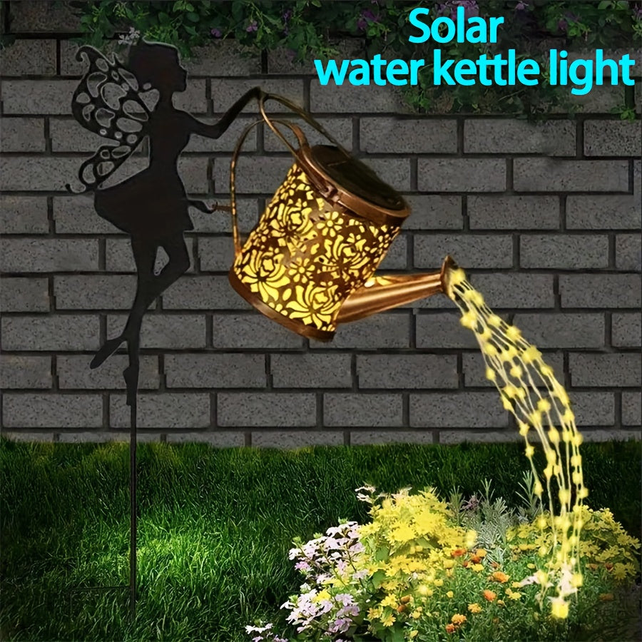 Solar Watering Can Fairy Light – Angel Design, Waterfall String & Auto Sensor