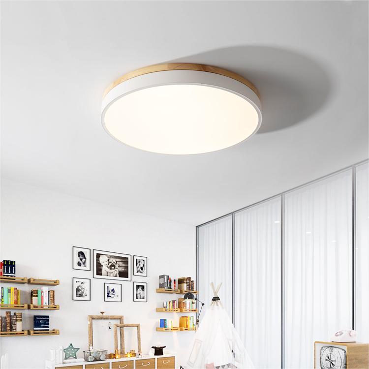 Flush-Mount Natural Disc Ceiling Light