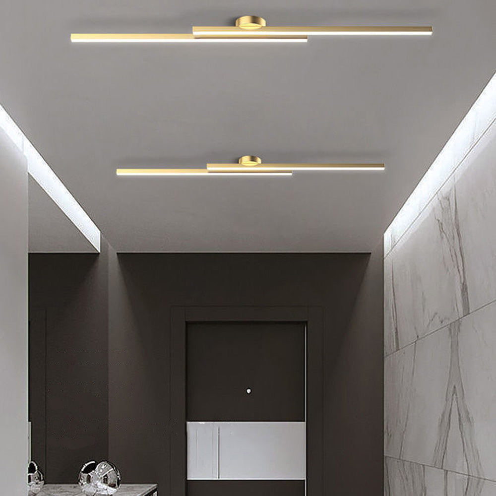 Sleek Aluminium Long Strip Semi Flush Mount LED Ceiling Light for Home Spaces