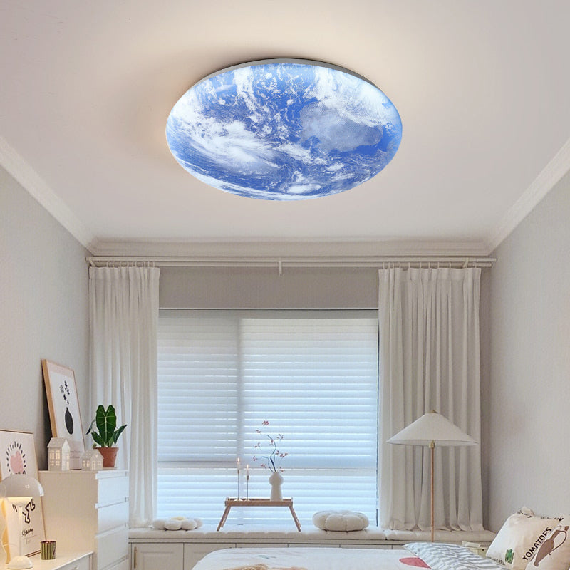 Simple Moon Inspired Round LED Ceiling Light