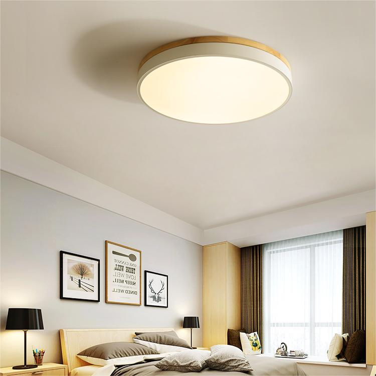 Flush-Mount Natural Disc Ceiling Light