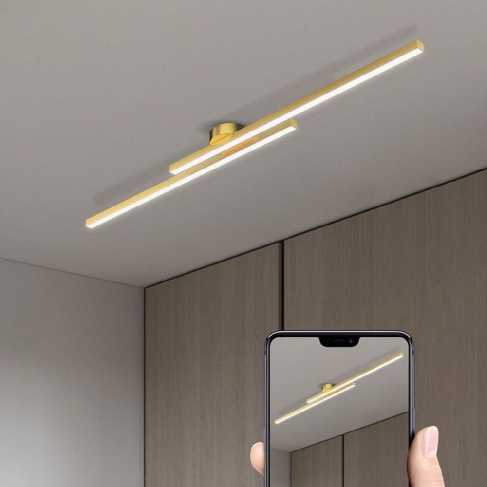 Sleek Aluminium Long Strip Semi Flush Mount LED Ceiling Light for Home Spaces