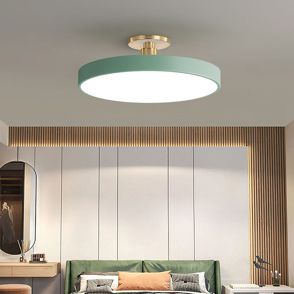 Minimalist Semi-Flush Mount Ring LED Ceiling Fixture