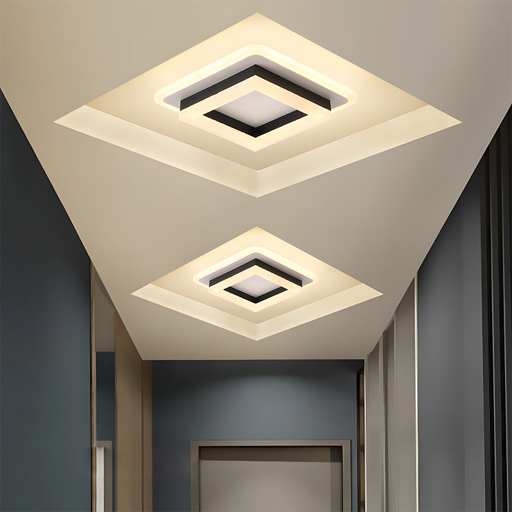 Modern Square LED Ceiling Lights for Stylish Hallways and Home Spaces