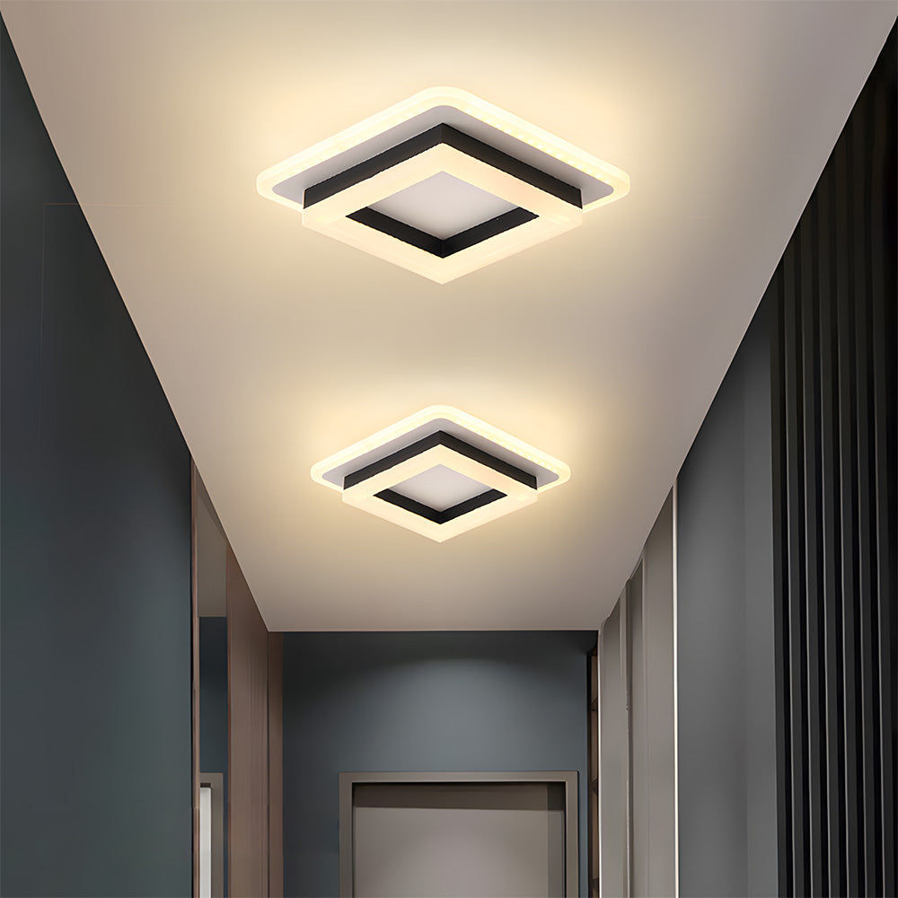 Modern Square LED Ceiling Lights for Stylish Hallways and Home Spaces