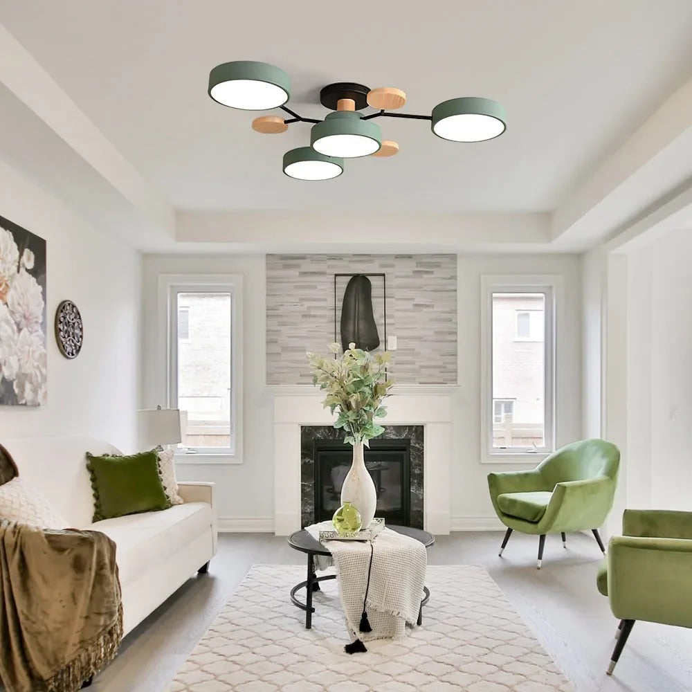 Semi-Flush Modern Halo LED Ceiling Light