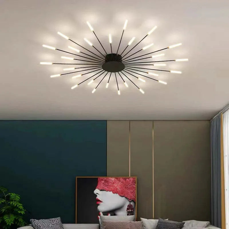 Modern Firework-Inspired Flush Mount Ceiling Light