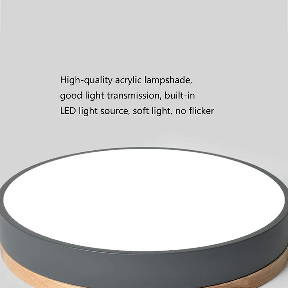 Flush-Mount Natural Disc Ceiling Light