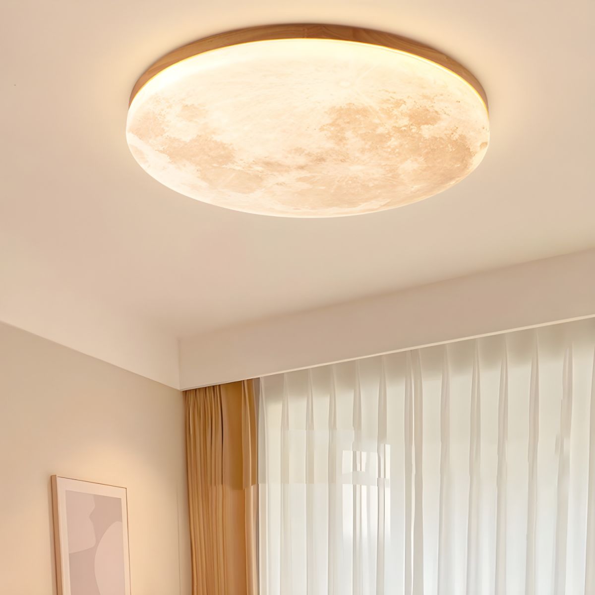Simple Moon Inspired Round LED Ceiling Light