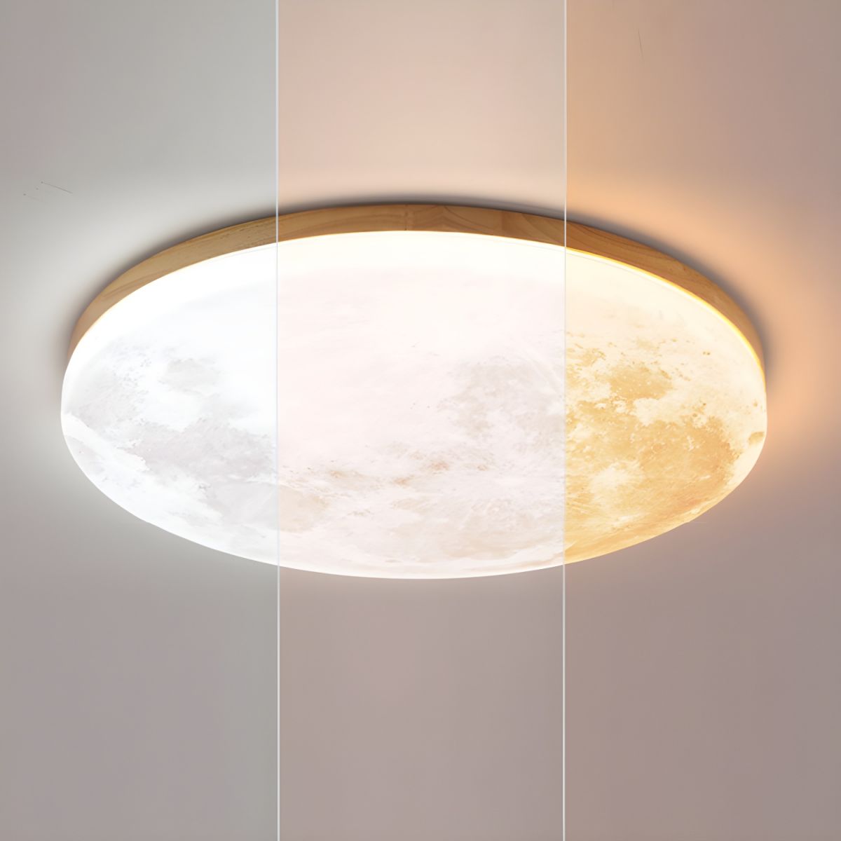 Simple Moon Inspired Round LED Ceiling Light