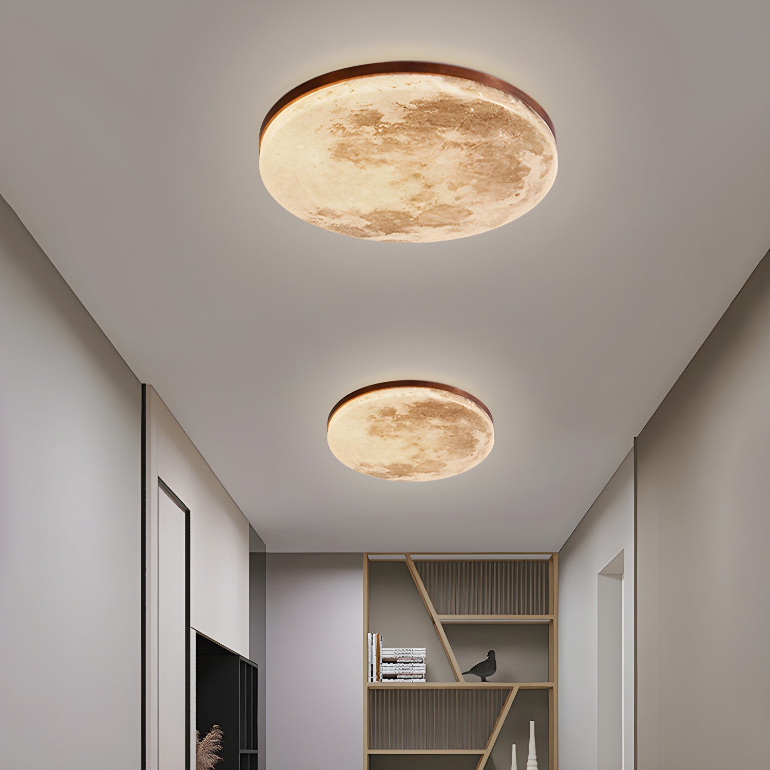 Simple Moon Inspired Round LED Ceiling Light