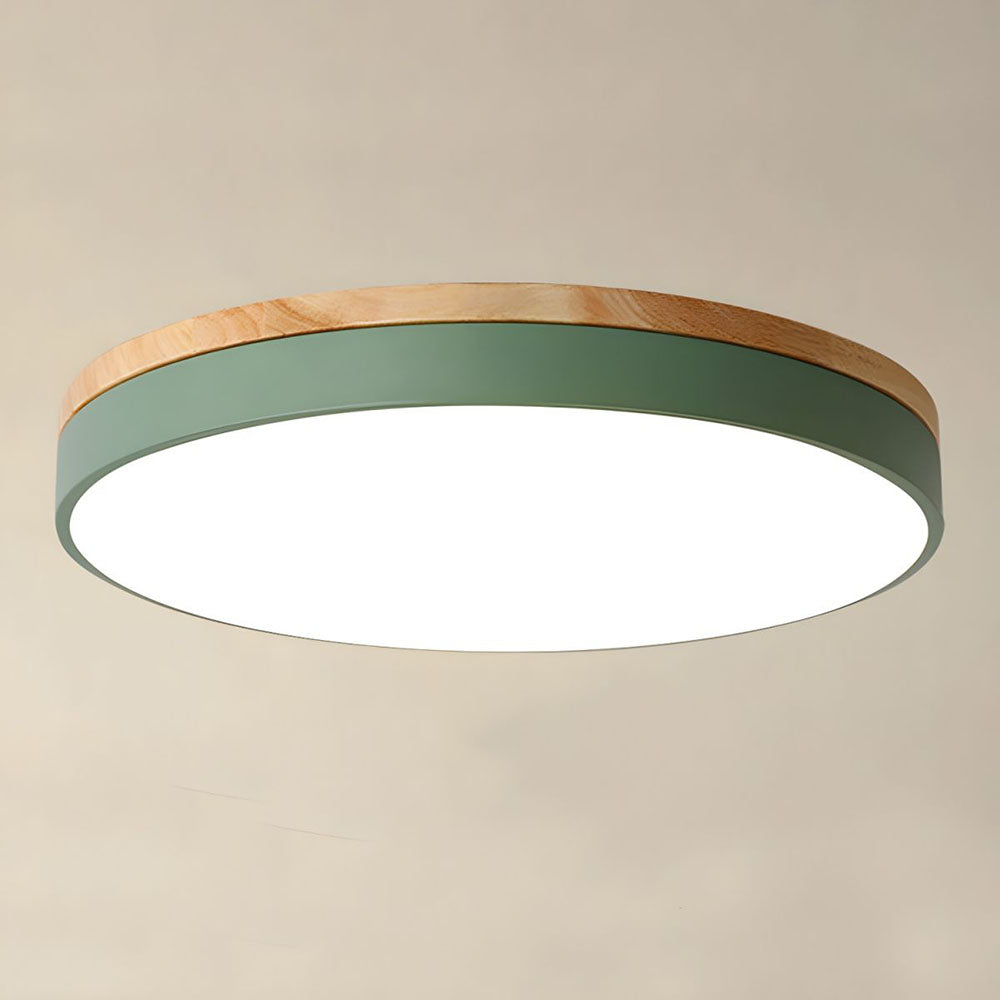 Flush-Mount Natural Disc Ceiling Light