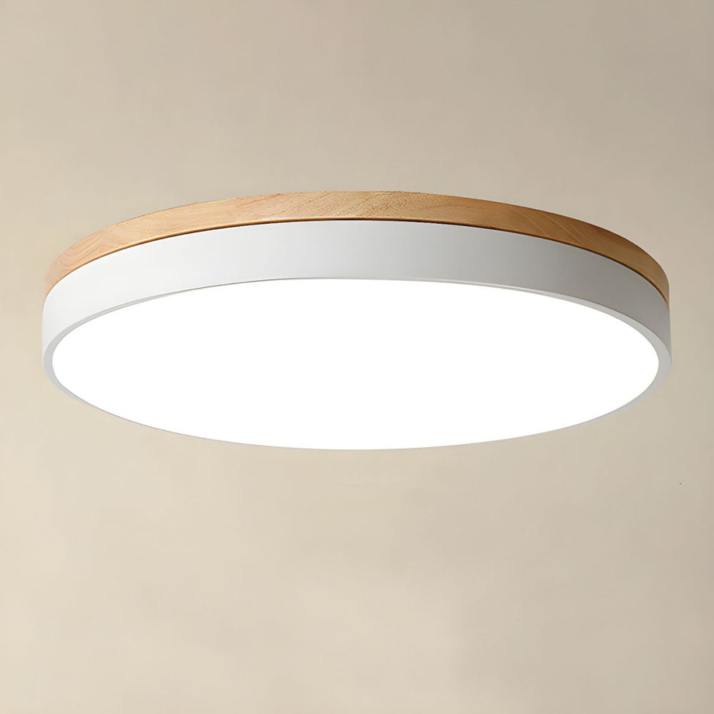 Flush-Mount Natural Disc Ceiling Light