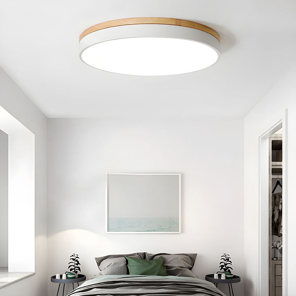 Flush-Mount Natural Disc Ceiling Light