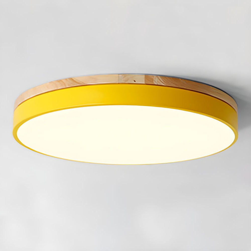 Flush-Mount Natural Disc Ceiling Light
