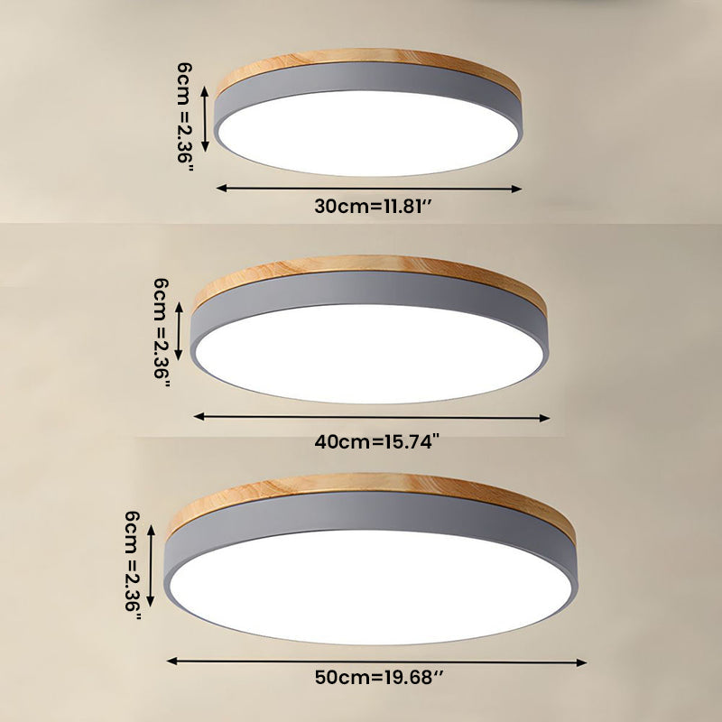 Flush-Mount Natural Disc Ceiling Light