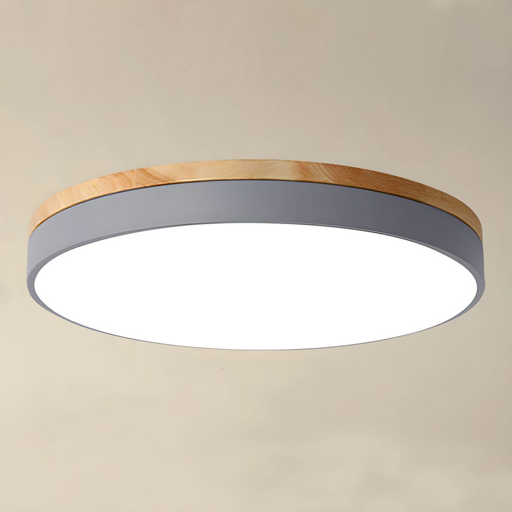 Flush-Mount Natural Disc Ceiling Light