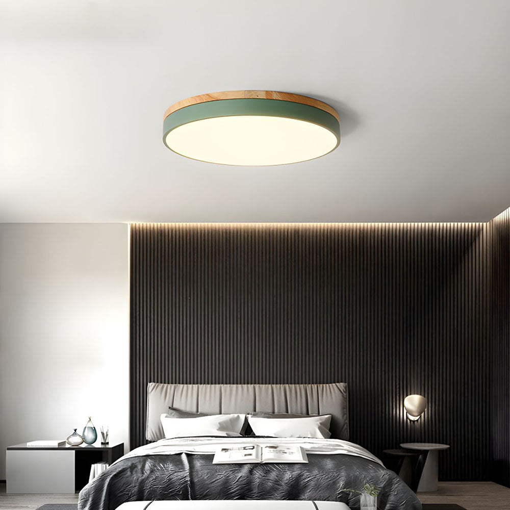 Flush-Mount Natural Disc Ceiling Light