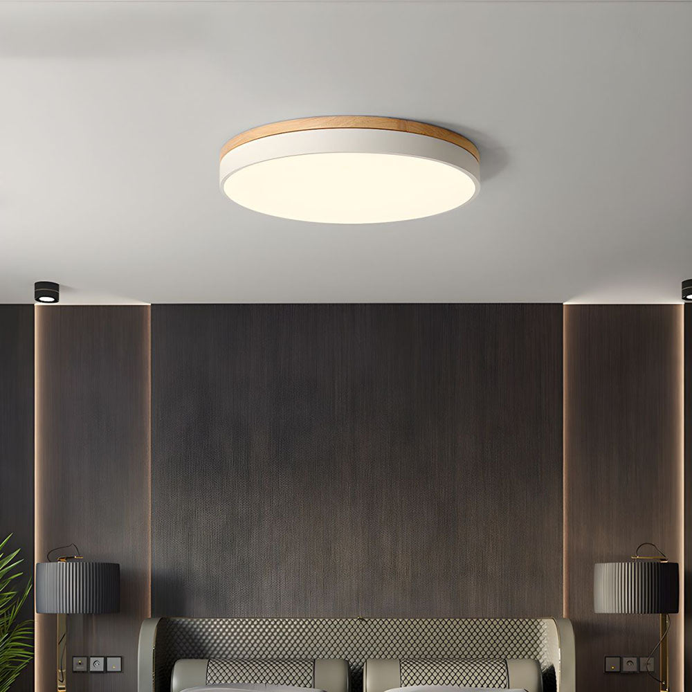 Flush-Mount Natural Disc Ceiling Light