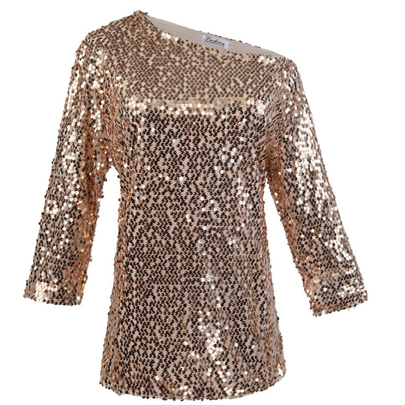 Women's Off the Shoulder Sequin Blouse | New Year