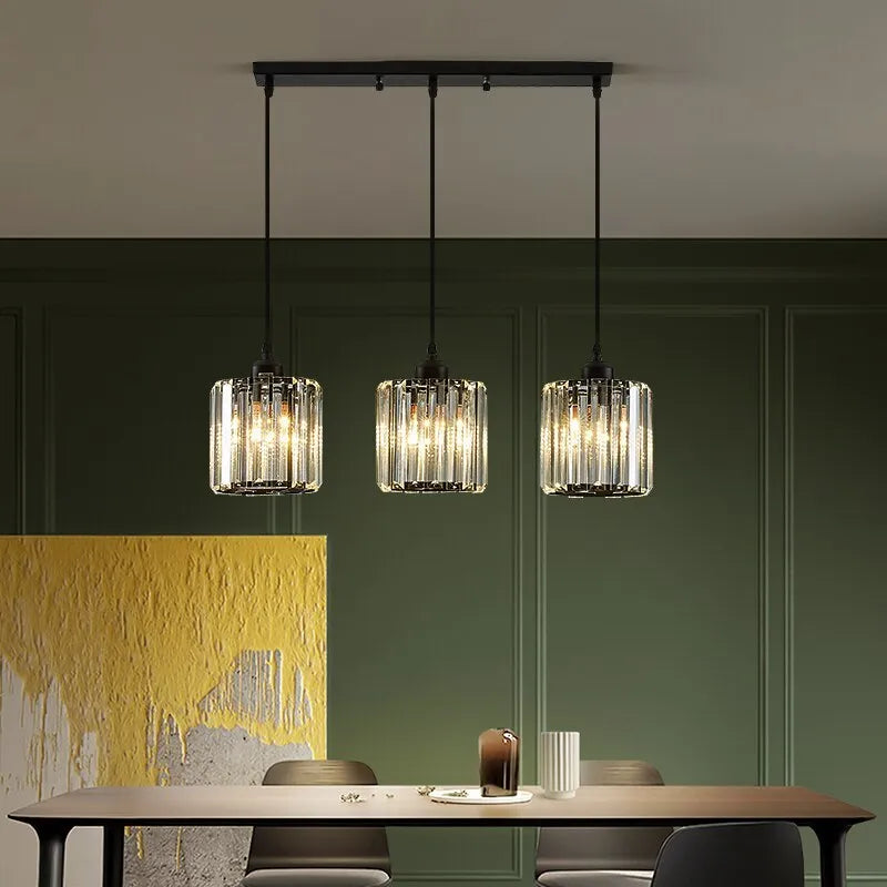 Elegant Multi-Glass Cylinder Pendant Light