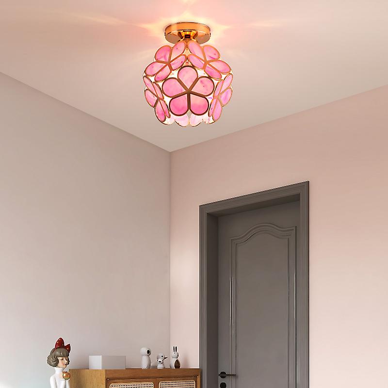 Variant image for Elegant Floral Glass Ceiling Lamp for Hallway - Flush Mount Ceiling Light Fixture-3