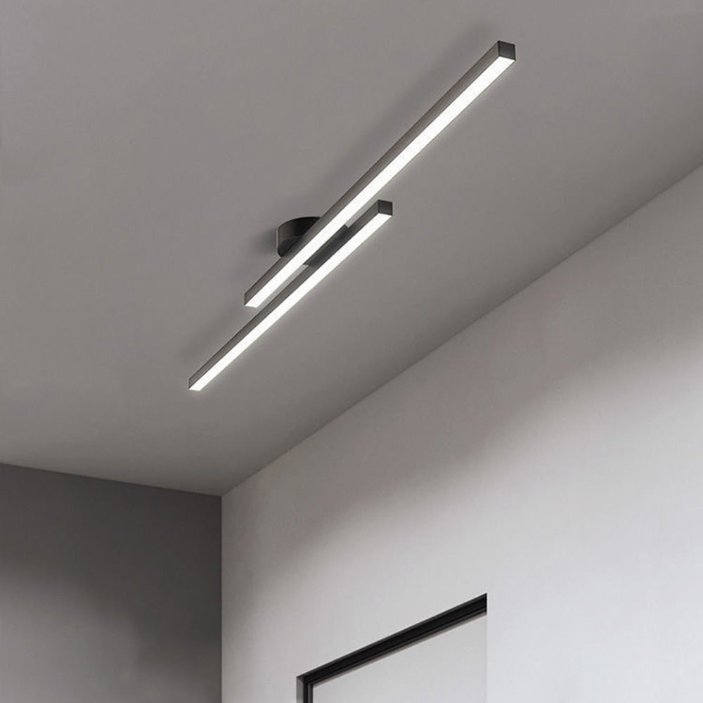 Sleek Aluminium Long Strip Semi Flush Mount LED Ceiling Light for Home Spaces