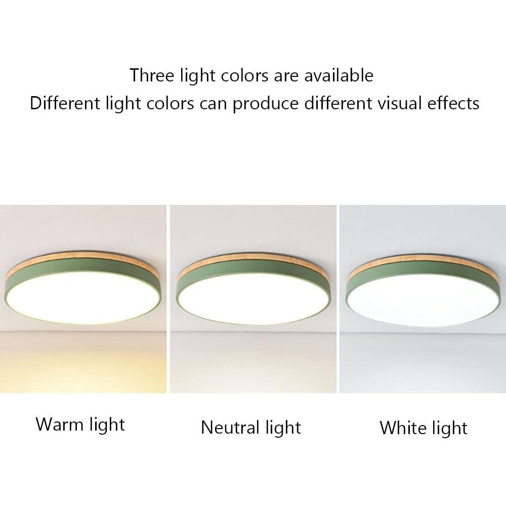 Flush-Mount Natural Disc Ceiling Light