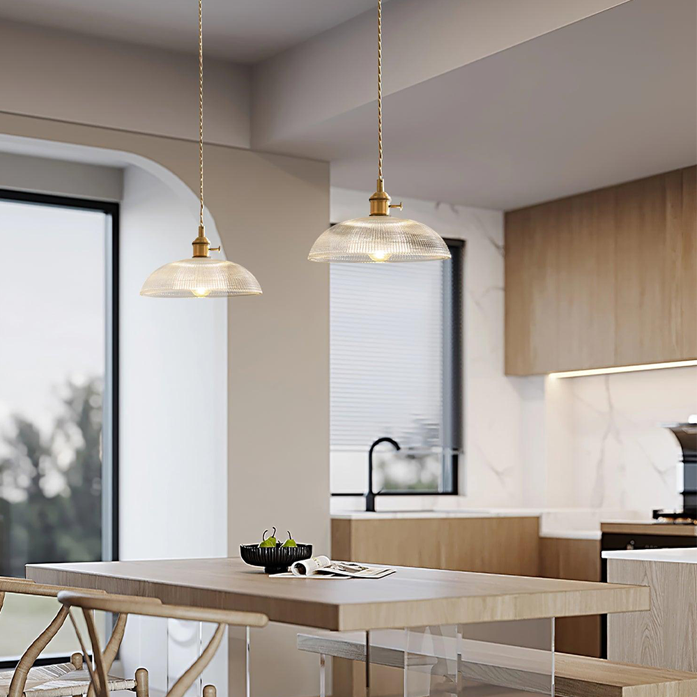 Retro-Inspired Ribbed Glass Pendant Lights