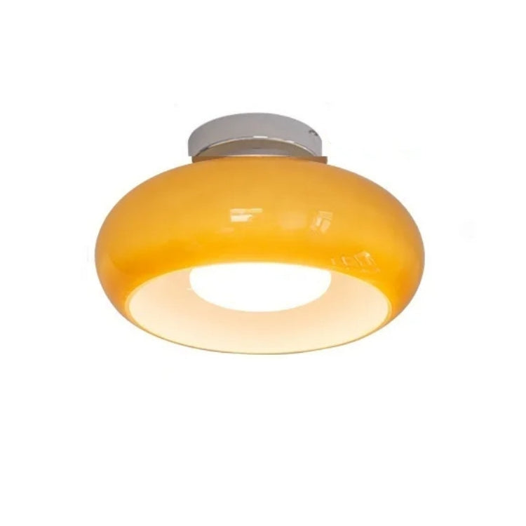Amber Glow Round Glass Ceiling Light