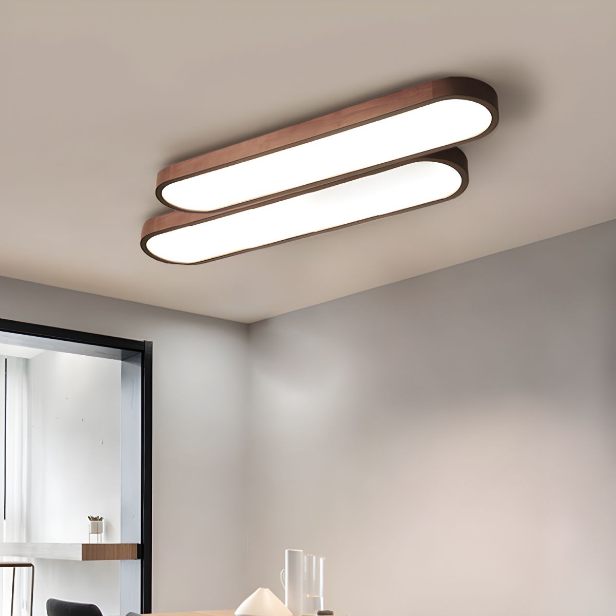 Modern Oval LED Flush Ceiling Fixture