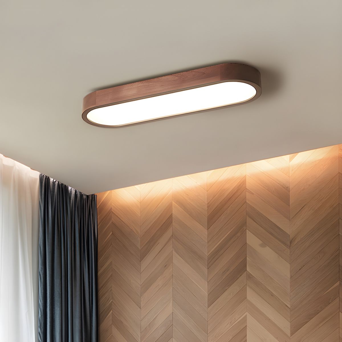 Modern Oval LED Flush Ceiling Fixture