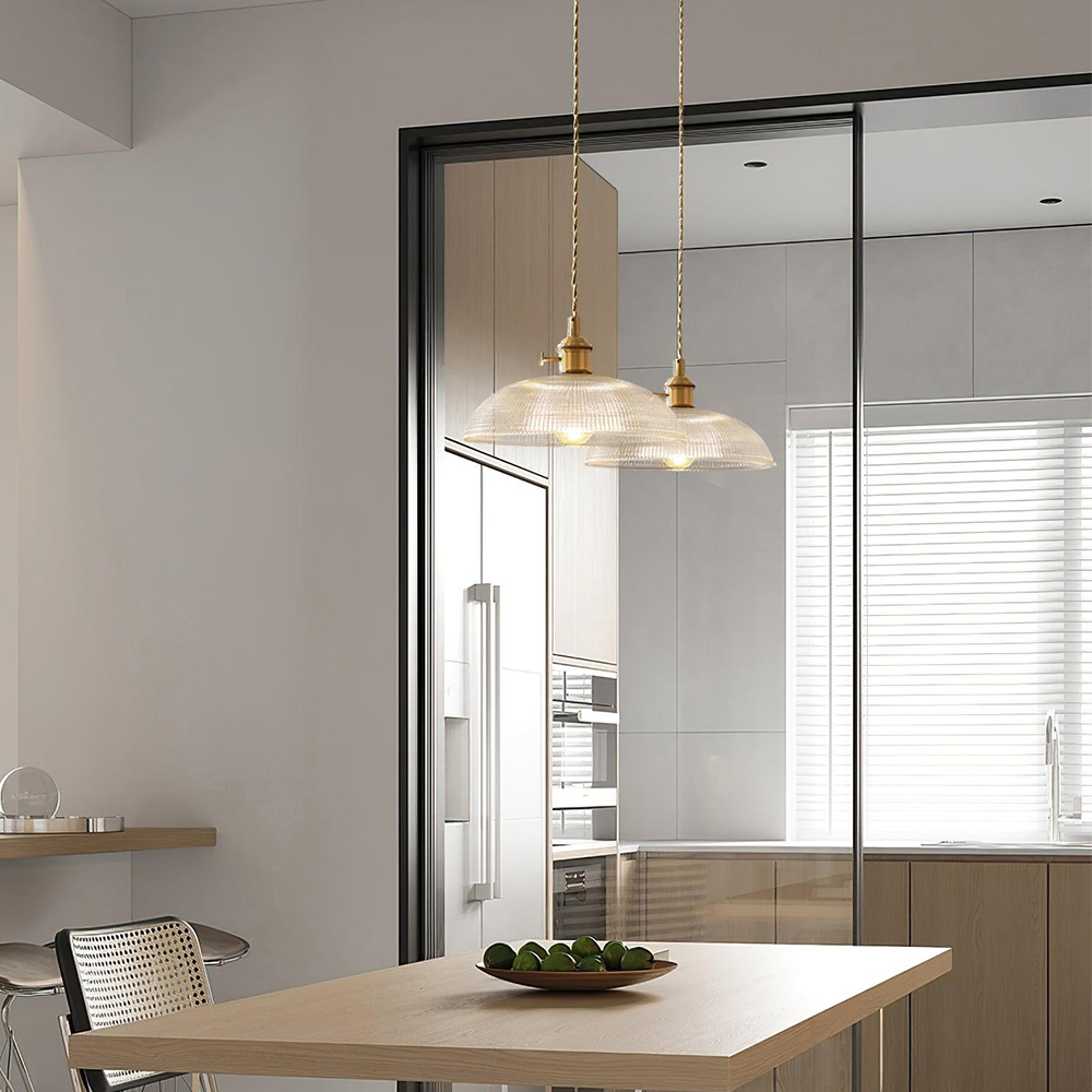 Retro-Inspired Ribbed Glass Pendant Lights