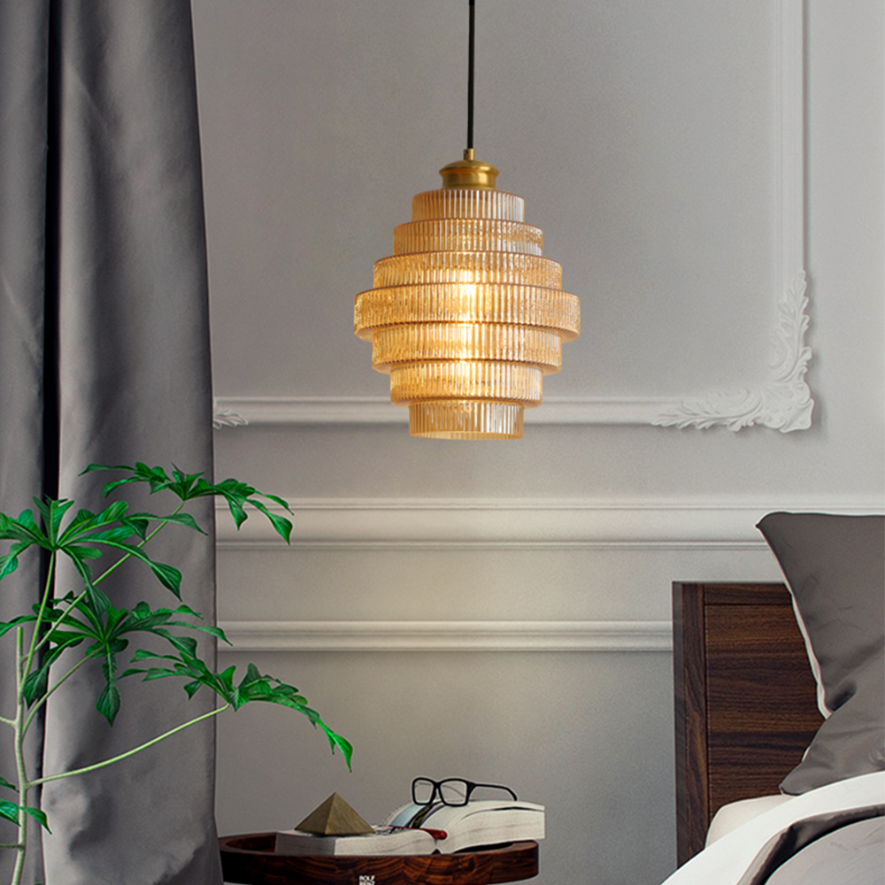 Vintage Fluted Glass Pendant Lights