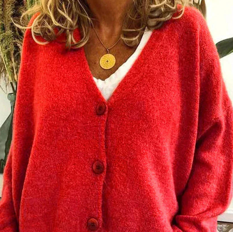 Women's V Neck Cardigan | Long Sleeve