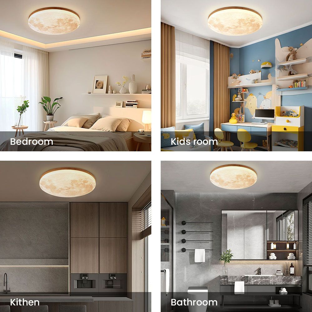 Simple Moon Inspired Round LED Ceiling Light