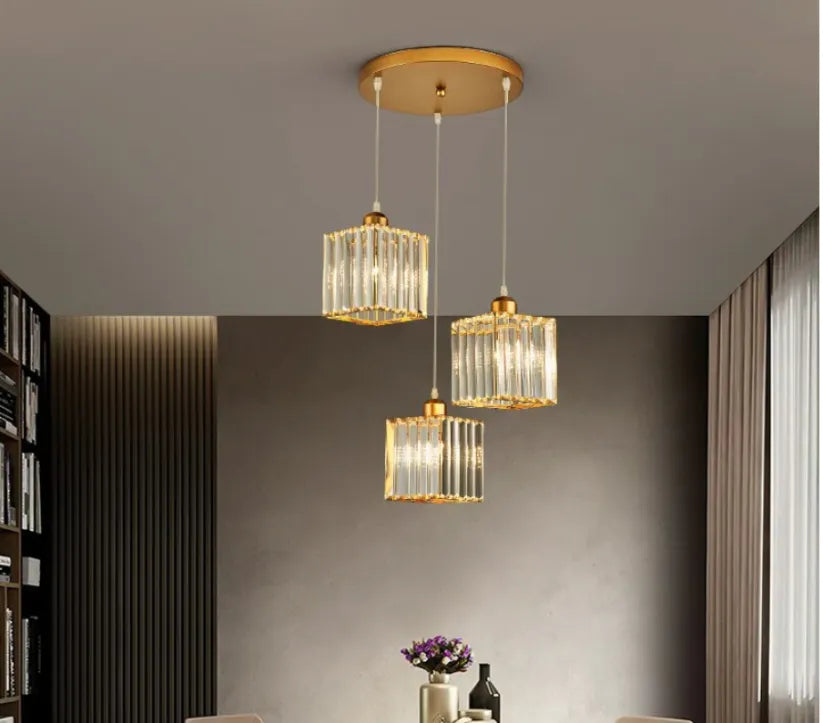 Elegant Multi-Glass Cylinder Pendant Light