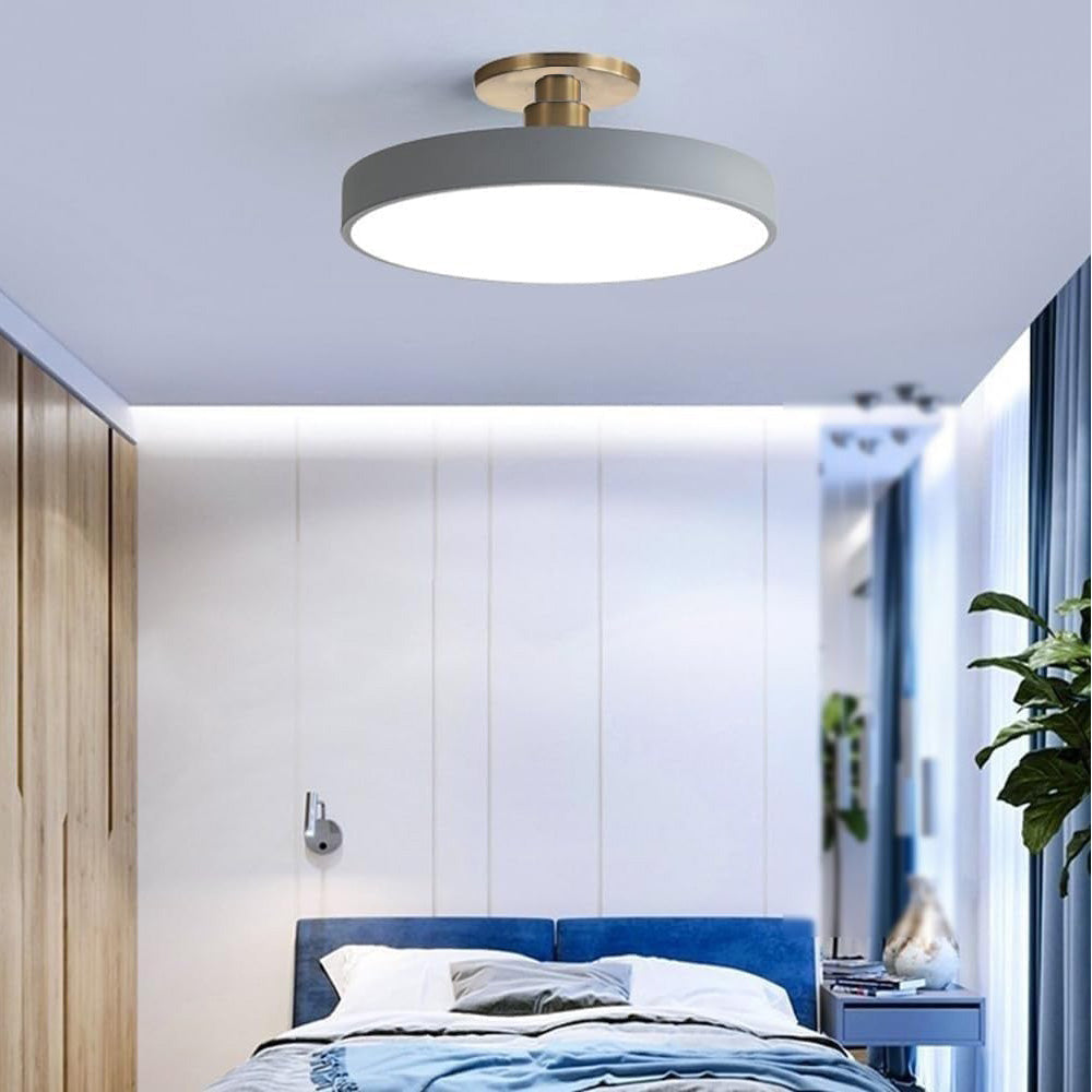 Minimalist Semi-Flush Mount Ring LED Ceiling Fixture