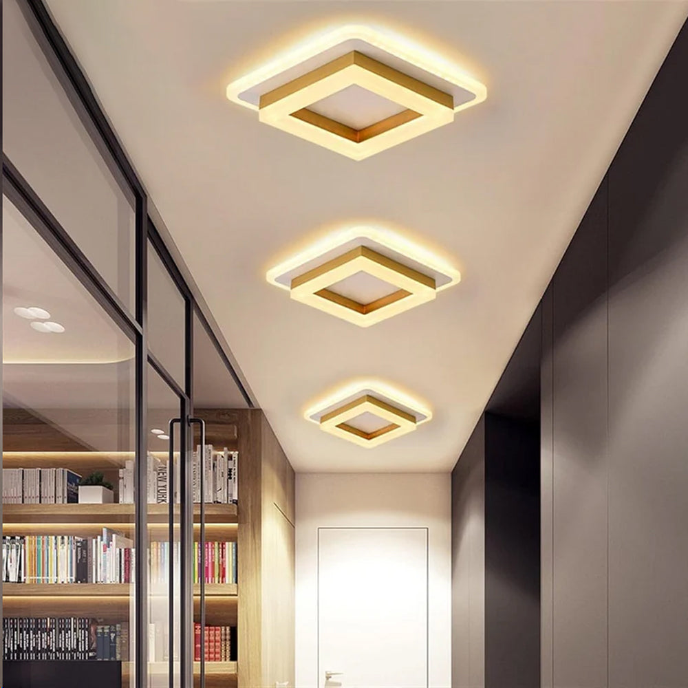 Modern Square LED Ceiling Lights for Stylish Hallways and Home Spaces