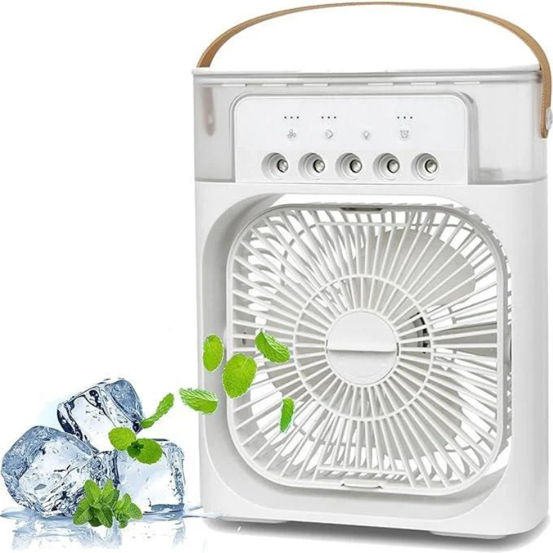 3-in-1 Cooling Table Fan with Humidifier & LED Light