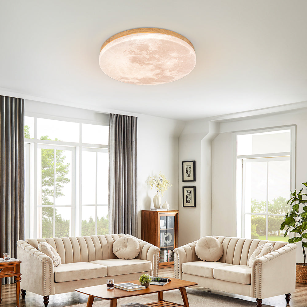 Simple Moon Inspired Round LED Ceiling Light