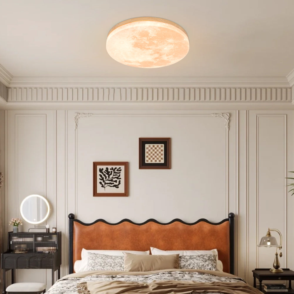Simple Moon Inspired Round LED Ceiling Light