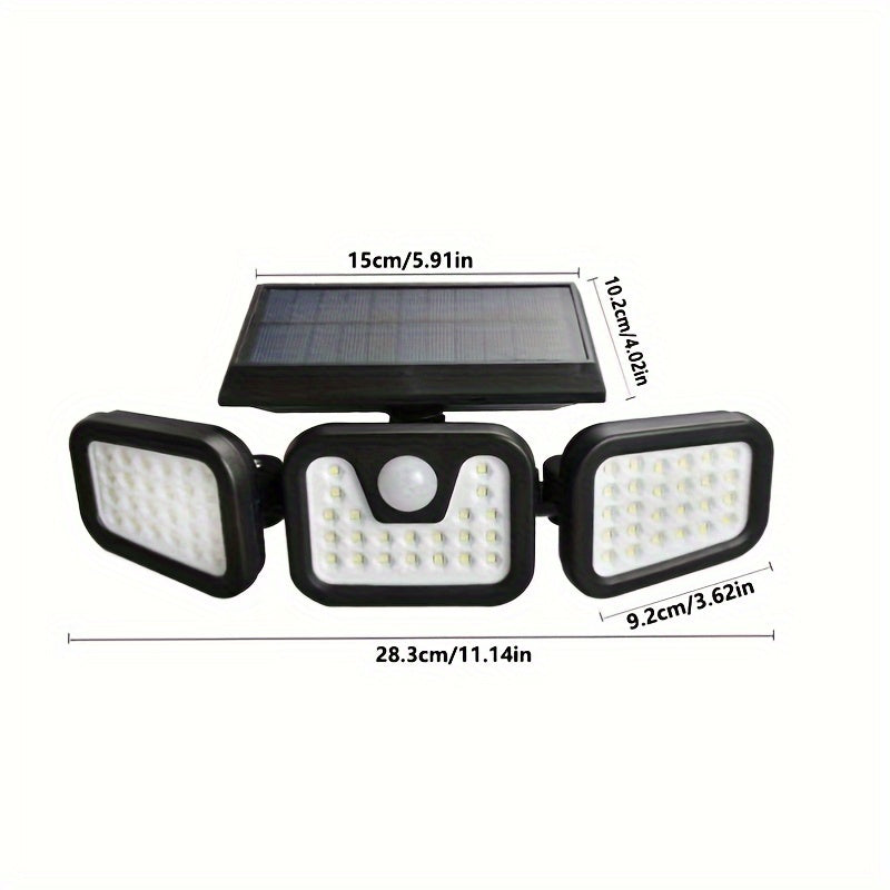 LED Solar Security Lights: 74 LED Wall-mounted Outdoor Light with Motion Detection for Garden