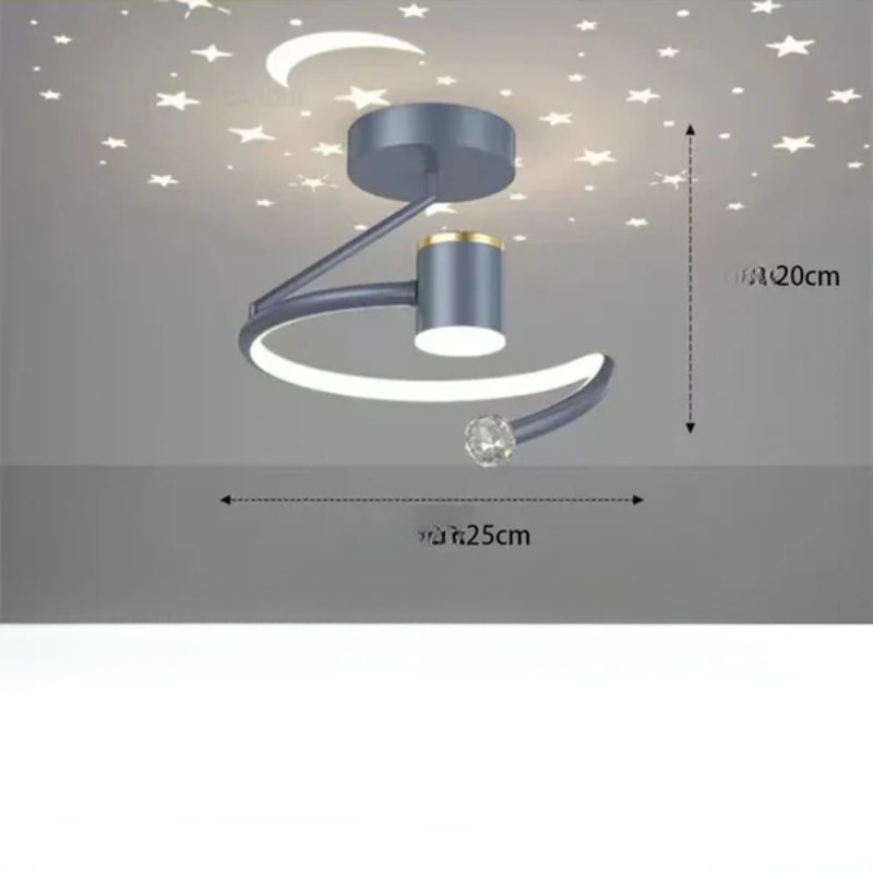 LED Ceiling Light with Starry Sky – Modern Chandelier Design for Children's Rooms and Living Rooms